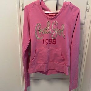 3/$20 Cruel Girl pink hooded sweatshirt, women's size large, fits like a medium